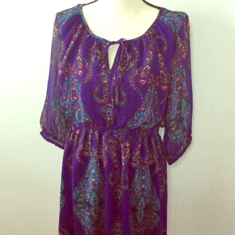 Paisley (purple) Chiffon Dress